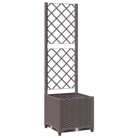 vidaXL Pflanzkübel mit Rankgitter Braun 40x40x136 cm PP