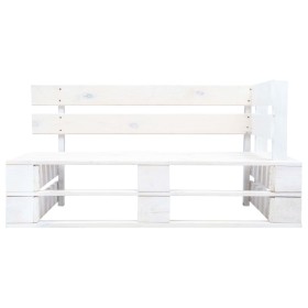 vidaXL Outdoor-Eckbank Paletten Holz Weiß