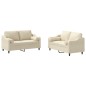 vidaXL 2-tlg. Sofagarnitur mit Kissen Creme Stoff vidaXL 2-tlg. Sofagarnitur mit Kissen Creme Stoff