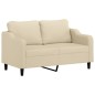 vidaXL 2-tlg. Sofagarnitur mit Kissen Creme Stoff vidaXL 2-tlg. Sofagarnitur mit Kissen Creme Stoff
