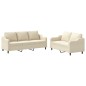 vidaXL 2-tlg. Sofagarnitur mit Kissen Creme Stoff vidaXL 2-tlg. Sofagarnitur mit Kissen Creme Stoff