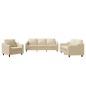 vidaXL 3-tlg. Sofagarnitur mit Kissen Creme Stoff vidaXL 3-tlg. Sofagarnitur mit Kissen Creme Stoff