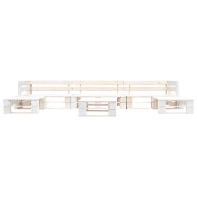 vidaXL 6-tlg. Paletten-Lounge-Set Holz Weiß
