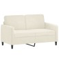 vidaXL 2-tlg. Sofagarnitur mit Kissen Creme Samt vidaXL 2-tlg. Sofagarnitur mit Kissen Creme Samt