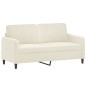 vidaXL 2-tlg. Sofagarnitur mit Kissen Creme Samt vidaXL 2-tlg. Sofagarnitur mit Kissen Creme Samt