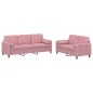 vidaXL 2-tlg. Sofagarnitur mit Kissen Rosa Samt vidaXL 2-tlg. Sofagarnitur mit Kissen Rosa Samt