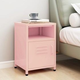 vidaXL Nachttisch Rosa 35x35x51 cm Stahl 