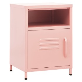 vidaXL Nachttisch Rosa 35x35x51 cm Stahl 