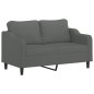 vidaXL 2-tlg. Sofagarnitur mit Kissen Dunkelgrau Stoff vidaXL 2-tlg. Sofagarnitur mit Kissen Dunkelgrau Stoff