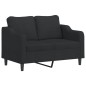 vidaXL 2-tlg. Sofagarnitur mit Kissen Schwarz Stoff vidaXL 2-tlg. Sofagarnitur mit Kissen Schwarz Stoff