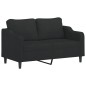 vidaXL 2-tlg. Sofagarnitur mit Kissen Schwarz Stoff vidaXL 2-tlg. Sofagarnitur mit Kissen Schwarz Stoff