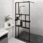 vidaXL Duschwand mit Ablage für Walk-In-Dusche Schwarz 90x195 cm ESG vidaXL Duschwand mit Ablage für Walk-In-Dusche Schwarz 90x195 cm ESG