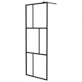vidaXL Duschwand mit Ablage für Walk-In-Dusche Schwarz 90x195 cm ESG