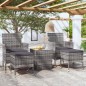 vidaXL 5-tlg. Garten-Bistro-Set Poly Rattan und Hartglas Grau vidaXL 5-tlg. Garten-Bistro-Set Poly Rattan und Hartglas Grau