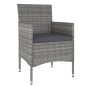 vidaXL 5-tlg. Garten-Bistro-Set Poly Rattan und Hartglas Grau vidaXL 5-tlg. Garten-Bistro-Set Poly Rattan und Hartglas Grau