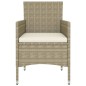 vidaXL 5-tlg. Garten-Lounge-Set Poly Rattan Beige vidaXL 5-tlg. Garten-Lounge-Set Poly Rattan Beige