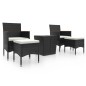 vidaXL 5-tlg. Garten-Bistro-Set Poly Rattan und Hartglas Schwarz vidaXL 5-tlg. Garten-Bistro-Set Poly Rattan und Hartglas Schwarz