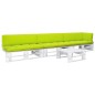 vidaXL 4-tlg. Paletten-Lounge-Set Weiß Imprägniertes Kiefernholz vidaXL 4-tlg. Paletten-Lounge-Set Weiß Imprägniertes Kiefernholz