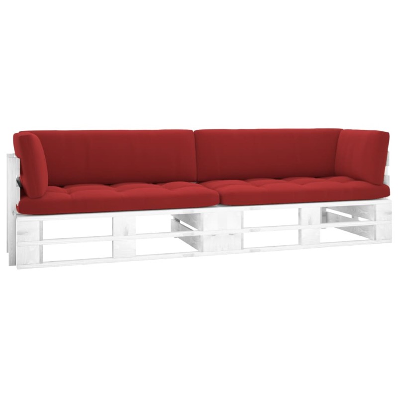vidaXL 2-Sitzer-Palettensofa Weiß Imprägniertes Kiefernholz vidaXL 2-Sitzer-Palettensofa Weiß Imprägniertes Kiefernholz