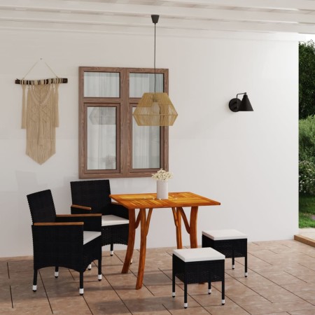 vidaXL 5-tlg. Garten-Essgruppe Schwarz