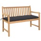 Gartenbank mit Anthrazit Auflage 120 cm Massivholz Teak Gartenbank mit Anthrazit Auflage 120 cm Massivholz Teak
