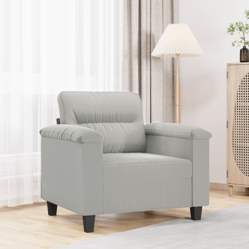 vidaXL Sessel Hellgrau 60 cm Mikrofasergewebe vidaXL Sessel Hellgrau 60 cm Mikrofasergewebe