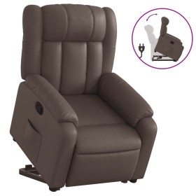 vidaXL Relaxsessel mit Aufstehhilfe Braun Kunstleder