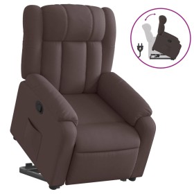 vidaXL Relaxsessel mit Aufstehhilfe Dunkelbraun Stoff