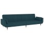 vidaXL Schlafsofa 2-Sitzer mit 2 Kissen Blau Samt vidaXL Schlafsofa 2-Sitzer mit 2 Kissen Blau Samt