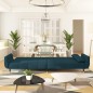 vidaXL Schlafsofa 2-Sitzer mit 2 Kissen Blau Samt vidaXL Schlafsofa 2-Sitzer mit 2 Kissen Blau Samt