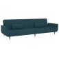 vidaXL Schlafsofa 2-Sitzer mit 2 Kissen Blau Samt vidaXL Schlafsofa 2-Sitzer mit 2 Kissen Blau Samt