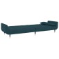 vidaXL Schlafsofa 2-Sitzer mit 2 Kissen Blau Samt vidaXL Schlafsofa 2-Sitzer mit 2 Kissen Blau Samt