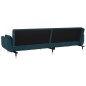 vidaXL Schlafsofa 2-Sitzer mit 2 Kissen Blau Samt vidaXL Schlafsofa 2-Sitzer mit 2 Kissen Blau Samt