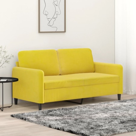 vidaXL 2-Sitzer-Sofa Gelb 140 cm Samt