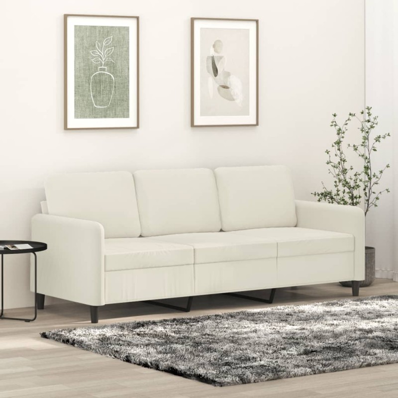 vidaXL 3-Sitzer-Sofa Creme 180 cm Samt vidaXL 3-Sitzer-Sofa Creme 180 cm Samt