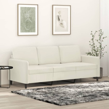 vidaXL 3-Sitzer-Sofa Creme 180 cm Samt