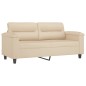 vidaXL 2-Sitzer-Sofa Creme 140 cm Mikrofasergewebe vidaXL 2-Sitzer-Sofa Creme 140 cm Mikrofasergewebe