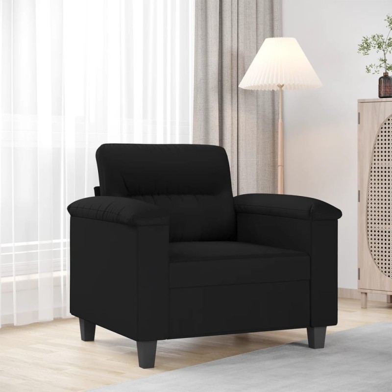 vidaXL Sessel Schwarz 60 cm Mikrofasergewebe vidaXL Sessel Schwarz 60 cm Mikrofasergewebe