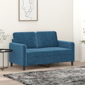 vidaXL 2-Sitzer-Sofa Blau 120 cm Samt