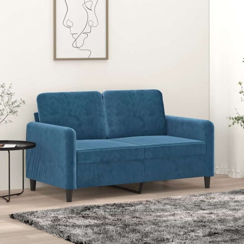 vidaXL 2-Sitzer-Sofa Blau 120 cm Samt vidaXL 2-Sitzer-Sofa Blau 120 cm Samt