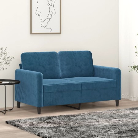 vidaXL 2-Sitzer-Sofa Blau 120 cm Samt