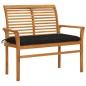 Gartenbank mit Schwarzer Auflage 112 cm Massivholz Teak Gartenbank mit Schwarzer Auflage 112 cm Massivholz Teak