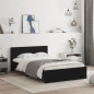 vidaXL Bettgestell mit Kopfteil Schwarz 120x190 cm vidaXL Bettgestell mit Kopfteil Schwarz 120x190 cm