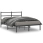 vidaXL Bettgestell mit Kopfteil Metall Schwarz 135x190 cm vidaXL Bettgestell mit Kopfteil Metall Schwarz 135x190 cm