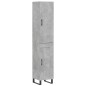 Highboard Betongrau 34,5x34x180 cm Holzwerkstoff Highboard Betongrau 34,5x34x180 cm Holzwerkstoff