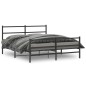 vidaXL Bettgestell mit Kopf- und Fußteil Metall Schwarz 150x200 cm vidaXL Bettgestell mit Kopf- und Fußteil Metall Schwarz 150x200 cm