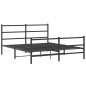 vidaXL Bettgestell mit Kopf- und Fußteil Metall Schwarz 150x200 cm vidaXL Bettgestell mit Kopf- und Fußteil Metall Schwarz 150x200 cm