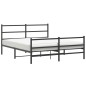 vidaXL Bettgestell mit Kopf- und Fußteil Metall Schwarz 150x200 cm vidaXL Bettgestell mit Kopf- und Fußteil Metall Schwarz 150x200 cm