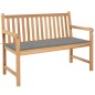 Gartenbank mit Grauer Auflage 120 cm Massivholz Teak Gartenbank mit Grauer Auflage 120 cm Massivholz Teak