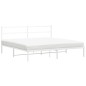 vidaXL Bettgestell mit Kopfteil Metall Weiß 193x203 cm vidaXL Bettgestell mit Kopfteil Metall Weiß 193x203 cm